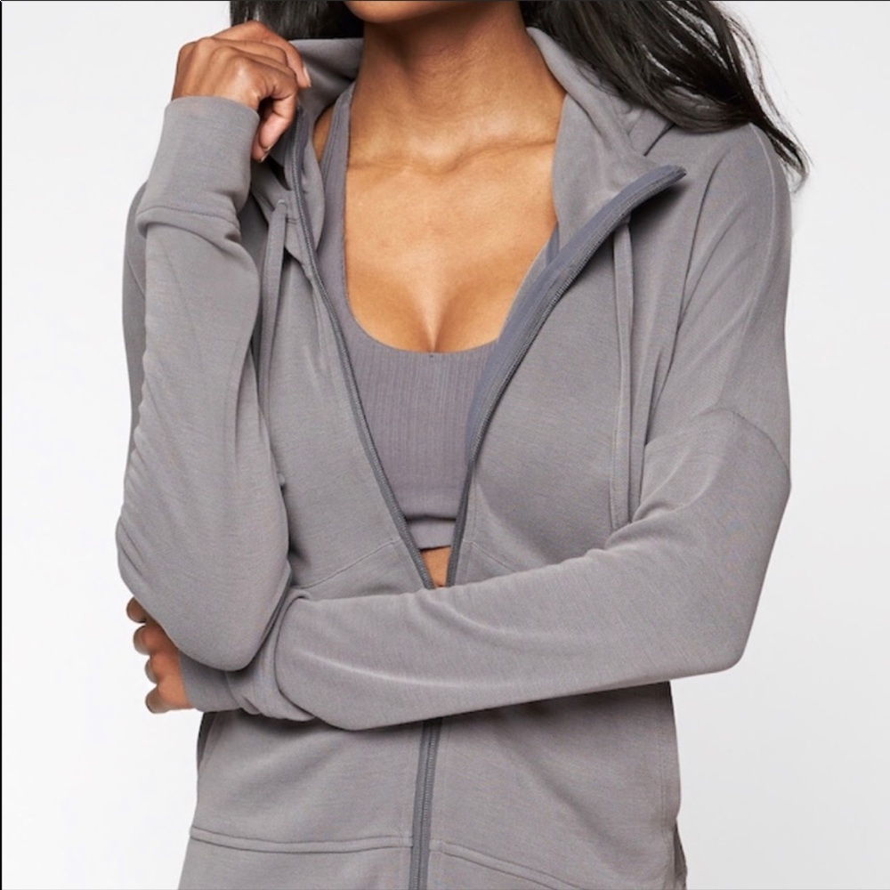 Athleta Serenity Hoodie NWT Full Zip Grey Size S